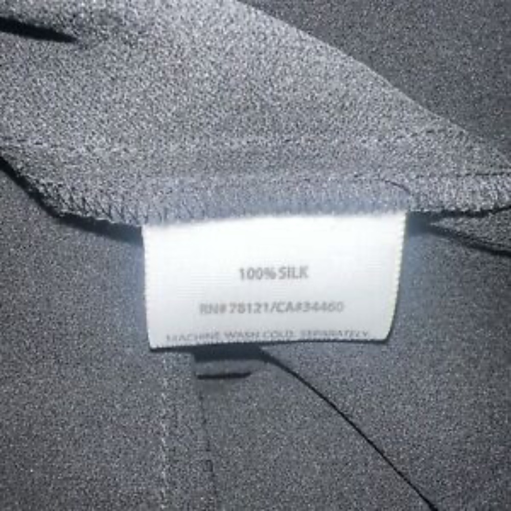 Eileen Fisher wide Silk Black Pants with Side Zip 8 - Picture 5 of 5